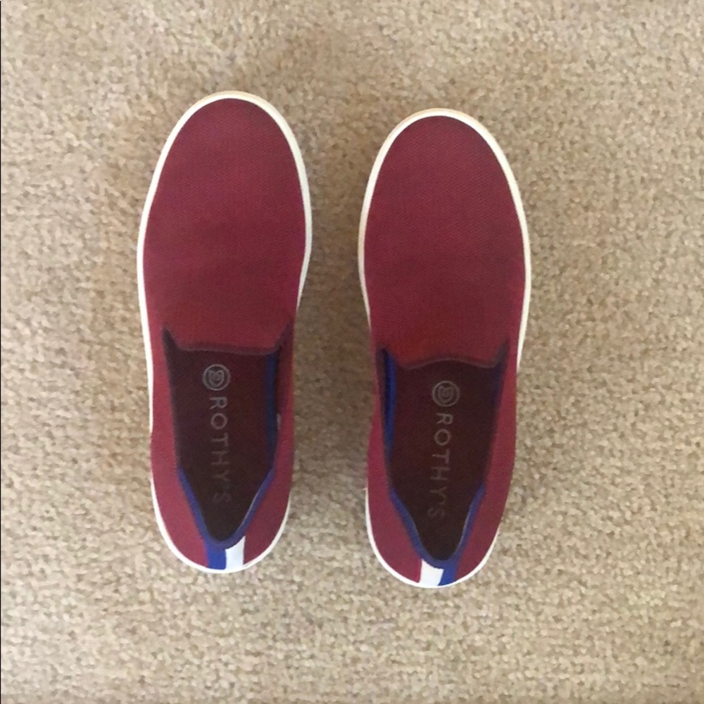Rothy sneakers in Garnet